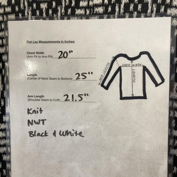 NWT Chicos Knit Jacket Size 1 Womens Medium (8) Black White Diamond Open Blazer - Picture 14 of 14